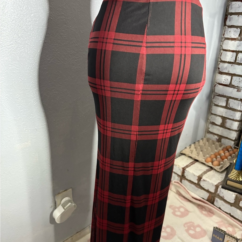 Plaid Red and Black Women's Skirt